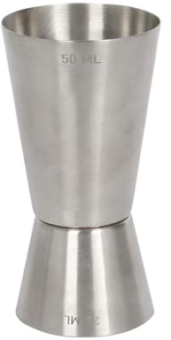 Rink Drink Stainless Steel Jigger - 25/50ml - 1x Metal Pub Alcohol Shot Cocktail Spirit Wine Gin Whisky Drinks Measure Measuring Cup