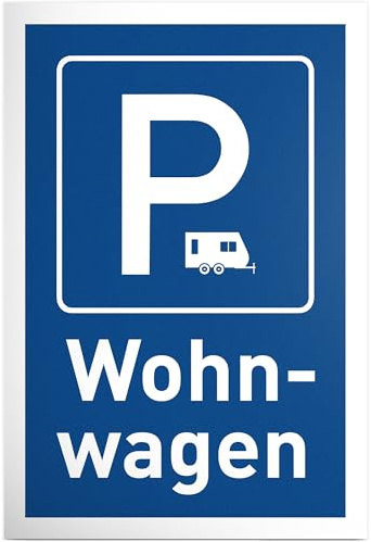 DankeDir! Parkplatz Wohnwagen - 30 x 20 cm Schild Kunststoff - Lustiges Hinweisschild für Wohnwagenstellplatz - Geschenkidee für Campingliebhaber - Wetterfeste Deko für Caravan