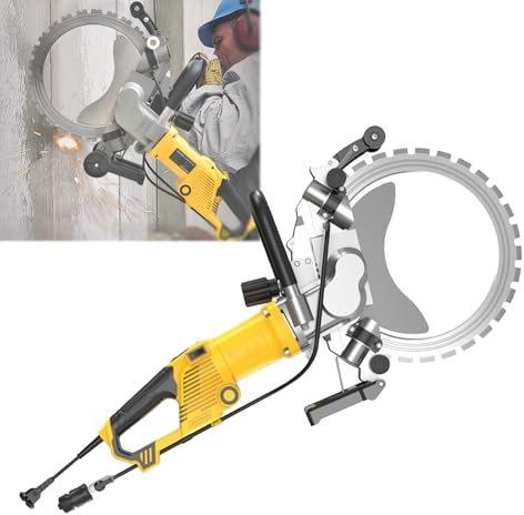 Scie à Béton Électrique Scie Circulaire Sans Balais, Scie à Béton à Anneau pour Rainureuse Murale 5000W avec Lame, Machine De Découpe De Rainures Électrique pour Granit, Pierre,AC8600