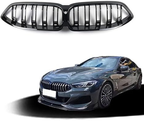 FALMDCQ Kühlergrill für die Vordere Stoßstange des Autos, Kompatibel für BMW 8 Series G15 2023+, Kühlergrillabdeckung aus Netzgewebe für die Stoßstange,Gloss Black