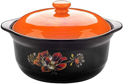 Cazuelas Cazuela de Barro Cazuela de Terracota Cazuela de cerámica Resistencia a Altas temperaturas, Deliciosa actualización, Rica nutrición, Esencial para la Cocina (Naranja Capacidad 1