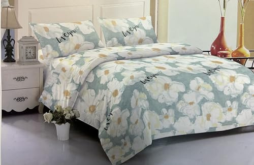 Juego de Sábanas de 3 Piezas - Bajera, Encimera y Funda de Almohada - Sábanas Finas y Frescas para Primavera y Verano, Sábanas para Cama, (D10, 135 cm)