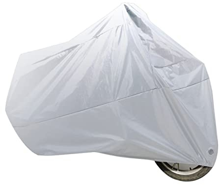Cabilock Copertura Moto in Poliestere 210t Argento Protezione Completa Anti Pioggia Polvere Facile da Usare per Uso Esterno e Interno