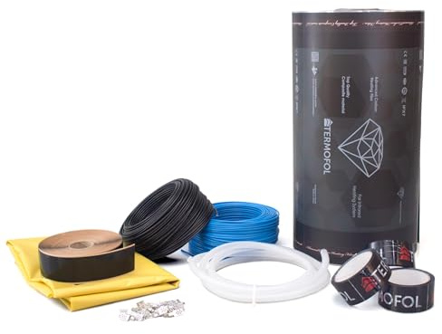 TERMOFOL DIAMOND - Pellicola riscaldante a infrarossi 230 V, set completo (80/140/220 W/m�) per riscaldamento a pavimento, parete e soffitto con termostato WLAN TF-H7