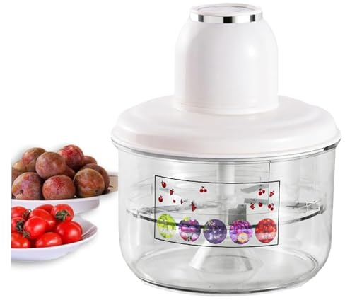 LPUYTJHI Pelapatate elettrico for uva, automatico piccoli frutti e pomodori, aglio, automatico 25S, controllo intelligente della velocità, lama adattiva(White)