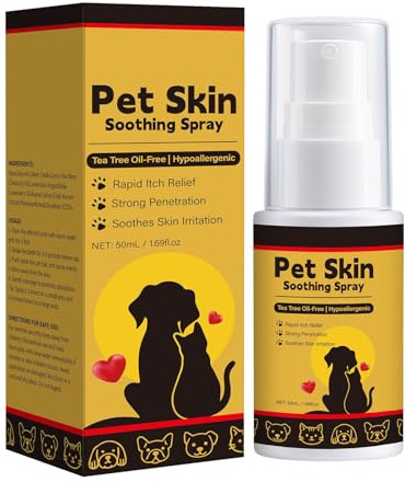 Genérico Spray Calmante para La Piel De Mascotas Pet Skin Soothing Spray, para Mascotas, Calmante para Piel De 50ml | Hidratante Y Repelente De Polvo | Alivia Picazón En Perros Y Gatos | Ideal