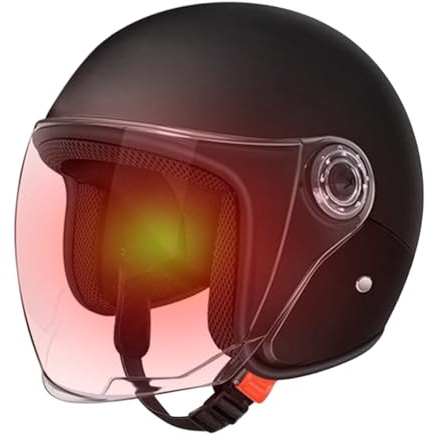 Sionhiuo Casco de Moto Grande | Cascos Abiertos para Adultos | Equipo de protección con Visera | para Aventuras al Aire Libre desplazamientos Moto Deportiva Scooter
