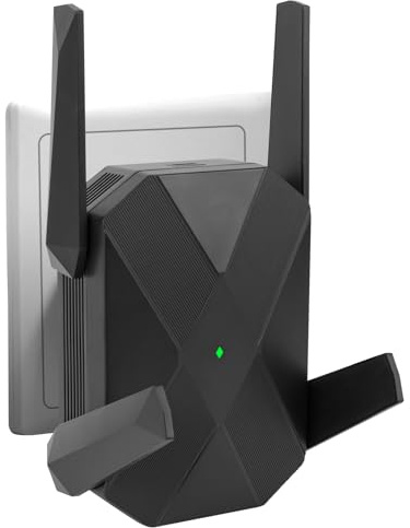 MEETOWN Repetidor WiFi Largo Alcance para Casa, 3000M Repetidor WiFi 6 con Puerto Ethernet Gigabit, Doble Banda 5GHz/2.4GHz Amplificador Señal Wi-Fi para Oficina, Repeater/Router/Ap Modo