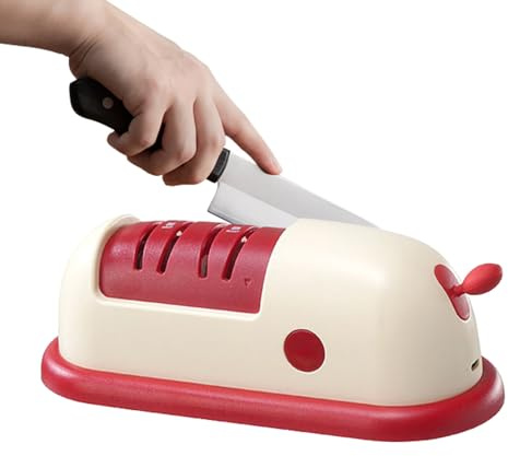 JINGLING Affûteur Électrique De Couteaux - Aiguiseur Electrique 2 Étapes Pour Cuisine | Accessoire De Cuisine Pour Affûtage Rapide Céramique Acier Inoxydable,Pour Affûtage Rapide, Polissage,