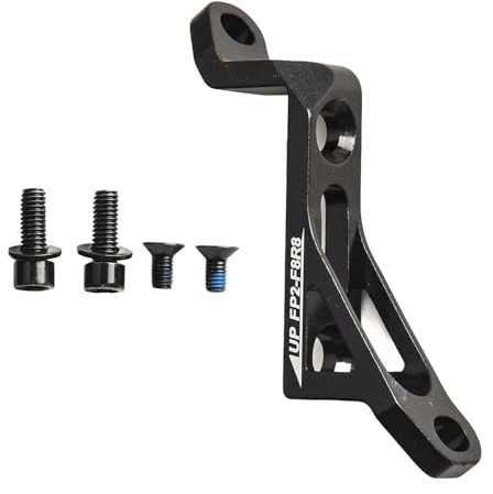 Helilyco Mountain for Fahrrad-Bremssattel-Adapter, 180 mm, für flache Montage für Rotor mit Montageset, kompatibel mit 160 mm Pfostenhalterrahmen, schwarze Aluminiumlegierung