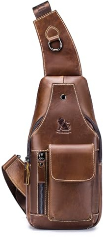 pundarika umhängetasche herren leder umhängetasche herren sling bag handtasche männer umhängetasche-Braun