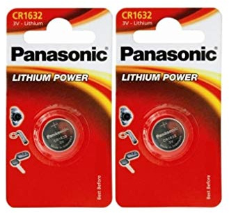 Panasonic 1632 CR1632 Lot de 2 piles lithium 3 V