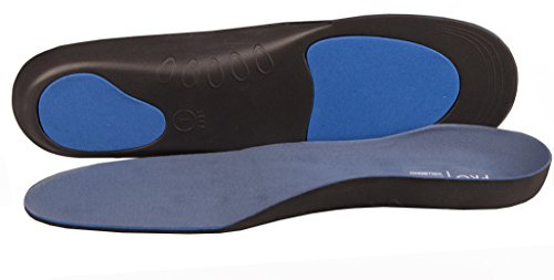 Full Length Orthotic Insoles with Metatarsal pad and Arch Support for Fallen Arches, Blue Top Black Sole, 3/4.5 UK