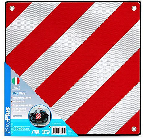 Aluminium Warntafel Italien mit Ösen 50 x 50 cm reflektierend in rot/weiß