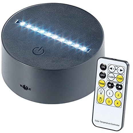 Lunartec Zubehör zu LED Lichtsockel: 3D-Hologramm-Lampe für austauschbare 3D-Leuchtmotive, 7-farbig, USB (Tischlampe, LED Deko-Lampe, Bild)