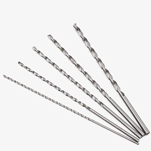 5 PCS Extra Long Twist Drill Bits, 150 mm Long High-Speed Steel Wood Drill Bits, 2MM 3MM 3.5MM 4MM 5MM Hardness Spiral Wood Drill Bit Straight Shank Set for Drilling Tool