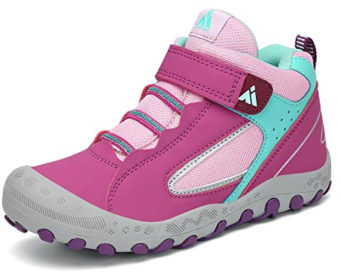 Mishansha Wanderschuhe Mädchen Trekkingschuhe Kinder rutschfeste Sneaker Outdoor Freizeitschuhe Rosa Gr.33
