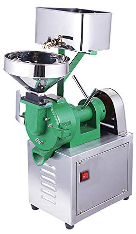 TECHTONGDA Commercial Grinding Machine 110V Electric Grain Grinder, Heavy Duty Corn Soybean Grinding Machine, Wet and Dry, Adjustable Thickness