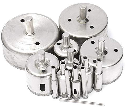 Drill Bit 14pcs/Set Diamond Coated Drill Bit 3-70mm for Tile Marble Glass Ceramic Hole Saw Drill Diamond Core Bit