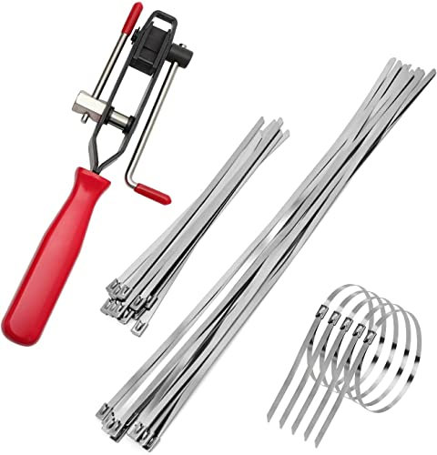 Alpha Rider 20Pcs CV Boot Clamp for Auto/ATV,CV Joint Banding Boot Axle Clamp with Tool,Adjustable Stainless Steel CV Joint Clips Kit