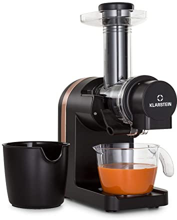 Exprimidor Klarstein Bella Elegance 200 W, exprimidor con 400 ml, sin BPA, soporte antideslizante, tiempo máximo de funcionamiento continuo: aprox. 20 minutos, fácil limpieza, negro