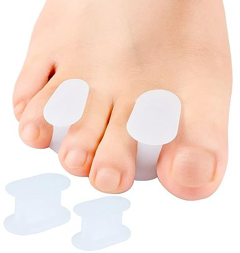 feifanshop 8 separadores de dedos de silicona, corrector de dedos superpuestos, para juanetes, juanetes, juanetes, juanetes, alivio del dolor