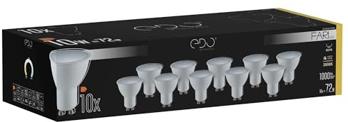 EDO FARI LED-Glödlampor 10 W LED-Glödlampa Set med 10 LED-Lampor 3000K Varm Vit Energisparlampa 1000 Lumen LED-Lampa Icke-Dimbar GU10 Uttag Glödlampsform Glödlampor för Lampa 10 Stycken LED-Lampor