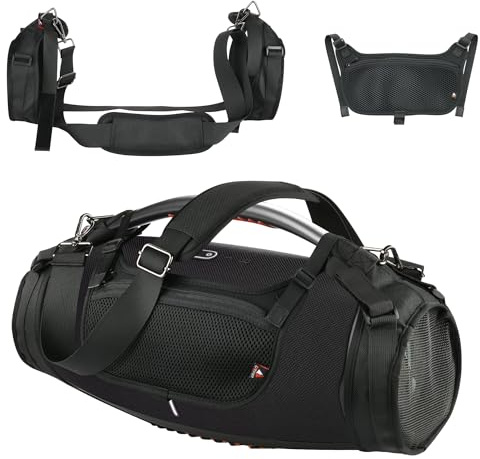 Reise-Tragegurt für JBL Boombox, wasserdicht, tragbarer Bluetooth-Lautsprecher, TXEsign Schultergurt mit Zwei seitlichen Abdeckungen, Reisetasche für JBL Boombox, Schwarz