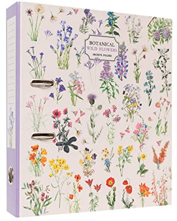 Grupo Erik Ordner A4 Breit Wild Flowers Aktenordner DIN A4 Breit - Ringordner A4 mit Hebelmechanik