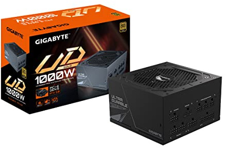 GIGABYTE GP-UD1000GM-PG5 Fuente de Poder Modular, 80 Plus Gold, 1000W, Negro