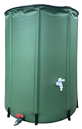 Imtrub Tragbarer zusammenklappbarer Wasserspeicher - Regentonne mit Überlaufschutz und Hahn, Regenwassertank mit Wassereinlassgitter - für Garten und Rasen (100/200/225 L)