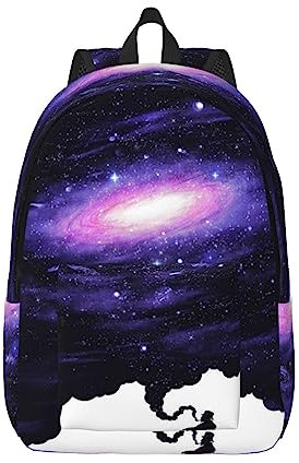 KoNsev Galaxy Space Art Laptop-Rucksack, Reiserucksack, Arzttasche, schwarz, Rucksack, stilvoll, leicht und funktional, Schwarz , S