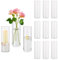 Hewory Juego de 12 Floreros Cilíndricos de Vidrio, Florero de Vidrio Transparente de 20cm para Flores, Portavelas Alto para Velas de Pilar Flotantes, Florero Redondo para Bodas