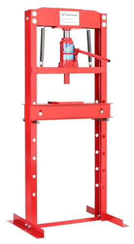 The Fellie 20 Ton Heavy Duty Hydraulic Press, Hydraulic Workshop Press with Adjustable 0-790mm Working Height, Bearing Press Hydraulic for Workshop Garage(Red)