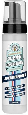 CLEANEXTREME Auto Lederreiniger Schaum 200ml | pH-neutral | enthält Pflegekomponenten | Zur schonenden, gründlichen Reinigung von seidenmatten bis glänzenden Leder-Oberflächen im Auto