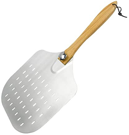 Duiaynke Metal Pizza Peel Foldable Wood Handle Cake Placement Tools Pizza Paddle for Cooking