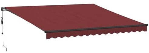 vidaXL Gelenkarmmarkise, Markise Ausziehbar Automatisch mit LEDs, Sonnenmarkise für Terrasse Balkon, Sonnenschutz Balkonmarkise Terrassenmarkise, Weinrot 400x300cm