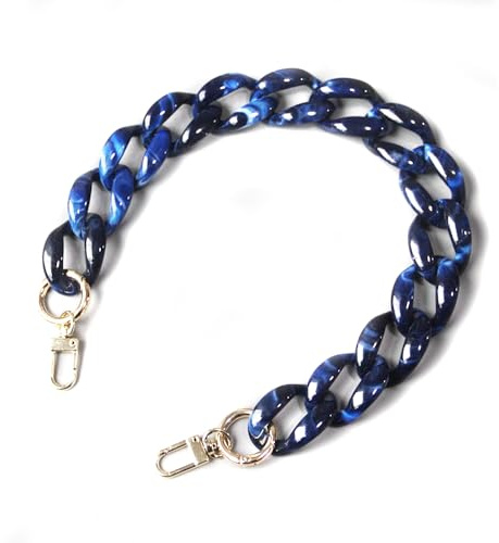 Taschenkette, Acrylkette für Tasche,Handykette Universal zum Umhängen, Flacher Acryl Kettenriemen Trageriemen, Acryl Tasche Schulterriemen für DIY Handtasche Geldbörse Umhängetasche, Blau 45cm