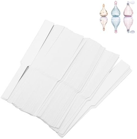 lvifloae 100 Blatt Parfüm-Teststreifen, Papier, Einweg-weiße Parfüm-Papierstreifen, Öle, Papier-Teststreifen, Diffusor, Parfüm-Löschpapierstreifen für Düfte, Aromatherapie
