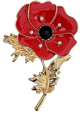 GFM® Broche fleur de coquelicot pour le jour du Souvenir (DRV) (BRCH-PPY-222), Small, Métal