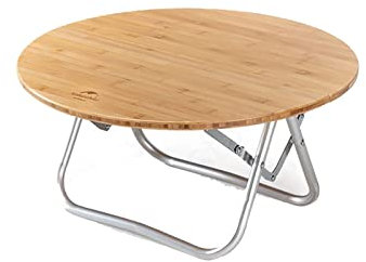 Tavolo da picnic pieghevole rotondo in legno portatile per barbecue all'aperto e viaggio