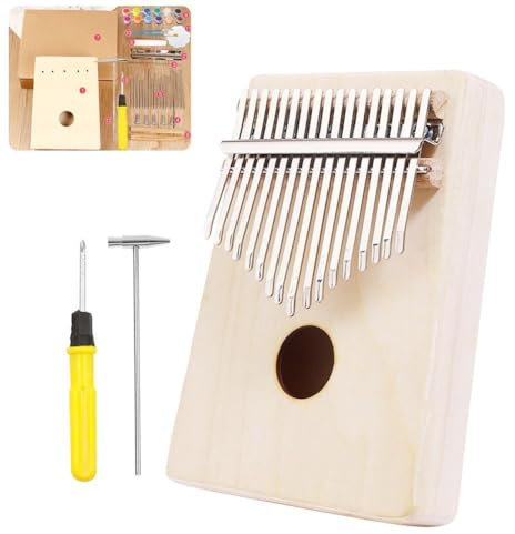 Daumenklavier mit 17 Tasten, mit Mal-Stimmhammer und Pinsel, Daumen zum eigenen Klavierset, Gi Make Piano,
