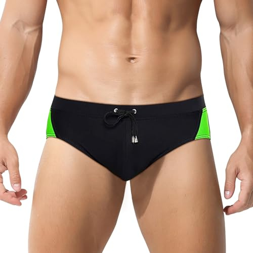 Ausing Badehose Badeslip Herren Slip Eng Kurz Schwimmhose Schnell Trocknend Classic Swimming Men Swim Briefs Strand Pool Wassersport M