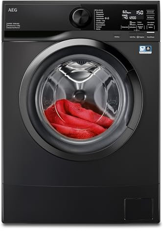 AEG Waschmaschine kompakt, 416 mm Tiefe, 6 kg, Serie 6000 ProSense -Mengenautomatik - Smarte Beladungserkennung, B, Klein, Leise, Nachlegefunktion, Wasserstopp, 1200 U/min, Dunkelsilber, LSR6FS75260