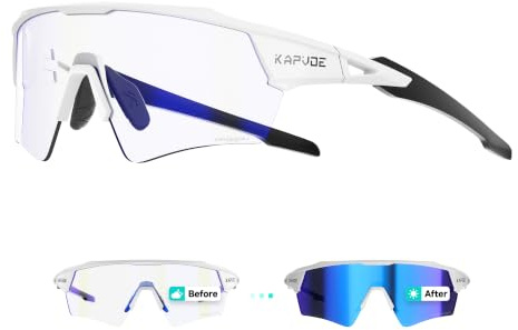 KAPVOE Shadowless Photochromic Cycling Glasses UV400 Men Women K198