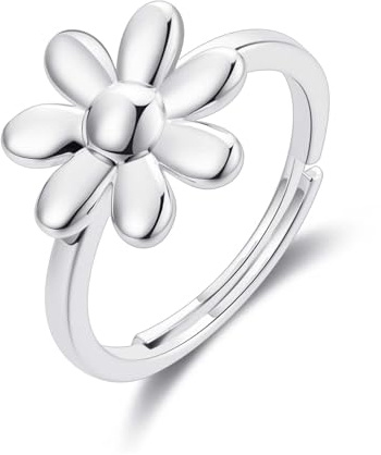 Philip Jones Silver Plated Adjustable Daisy Ring