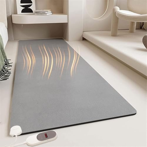 Carbon Crystal Floor Heating Pad, Radiant Electric Heated Rug, Large Area Pad Warming Heater, with Temperature Adjust,1-12h Timing, Foot Warmer(100 * 150cm)