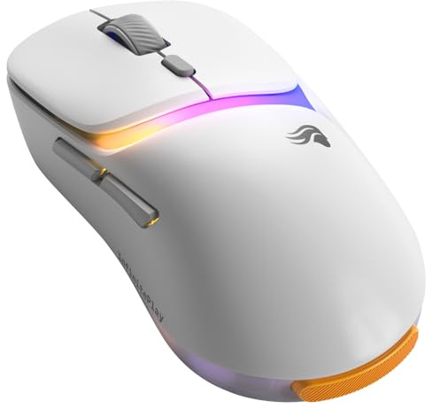 GLORIOUS Model D3 Wireless Gaming-Maus, 69g, 30k DPI, 8K Abrufrate, Weiß | InfinitePlay Wechsel-Akku-System, Optische Klick-Switches, BAMF 3.0 Sensor, Ergonomische Form, RGB-Lichter für PC E-Sports