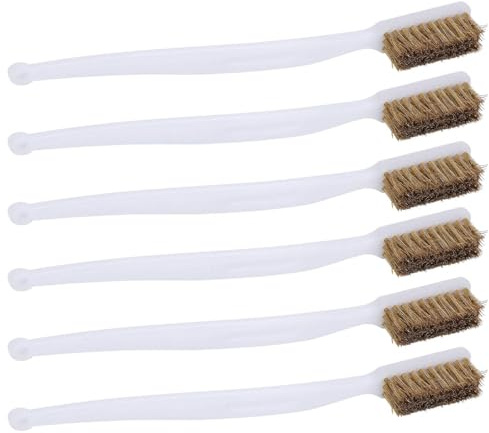 YOFDAL Lot de 6 brosses en laiton, brosse métallique, pour nettoyer les restes de soudage, la rouille et les buses d'imprimante 3D pour le nettoyage de la peinture, la graisse sale, la rouille