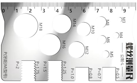 Jukeoiu Calibro Filettature Bulloni - Misuratore Viti,Calibro Filettature in Acciaio per Garage, Autoveicoli, Industria, Casa, Falegnameria, Edilizia e Meccanica